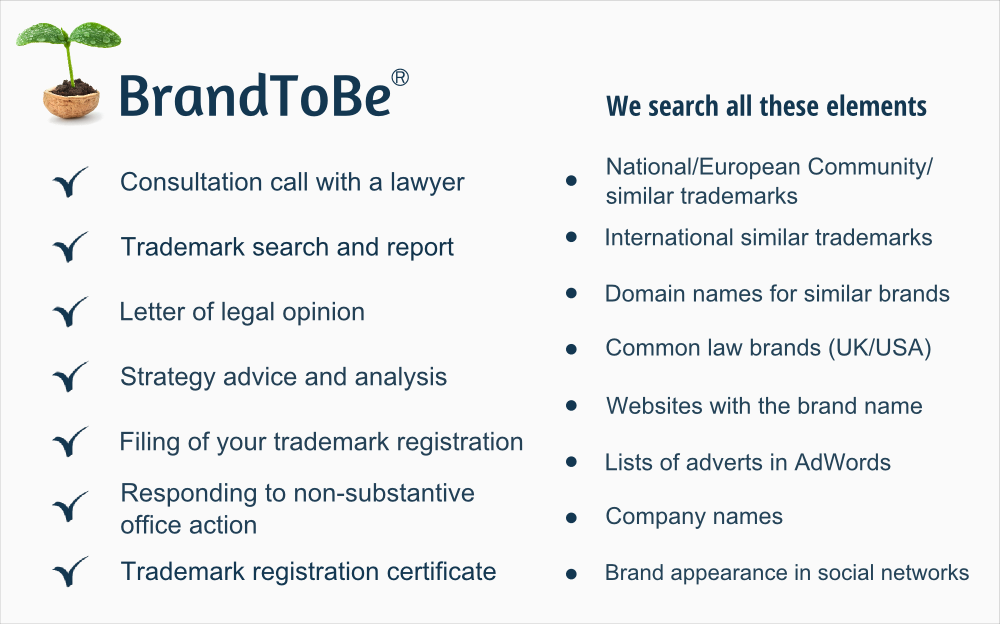 Search and analysis includes full details of domain names and domain name owners, registered trademarks, Common law trademarks, links to web pages with screen captures, company names.